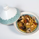 Authentic Moroccan Lamb Tajine with Prunes and Roasted Almonds at Beity Ibn Rushd.